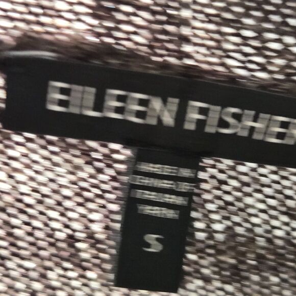 Eileen Fisher Cardigan Sweater S Wool Linen Silk Heather Gray Brown Open Front - Picture 6 of 10